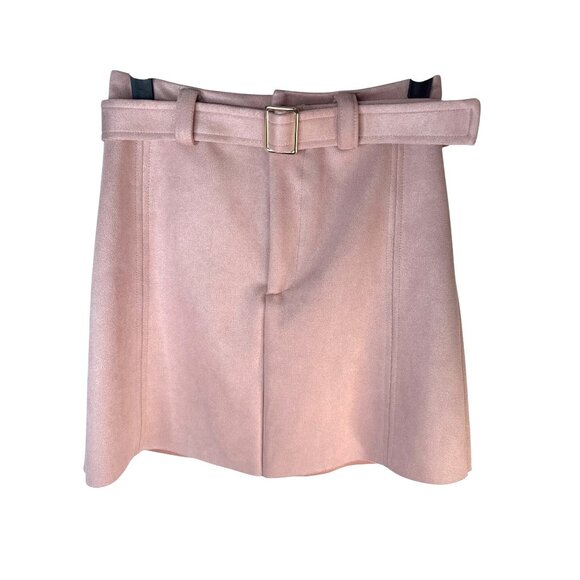 2/$30 ZARA Pink A-Line Mini XS Skirt With Belt Faux Suede - Picture 9 of 12
